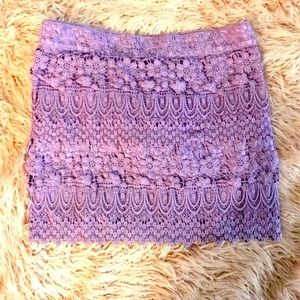 purple lilac crochet mini skirt